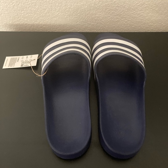 NEW MENS ADIDAS SHOWER POST SWIM SLIDES SZ 11 12 F35542 COMES WITH A BOX BLUE - Picture 6 of 8